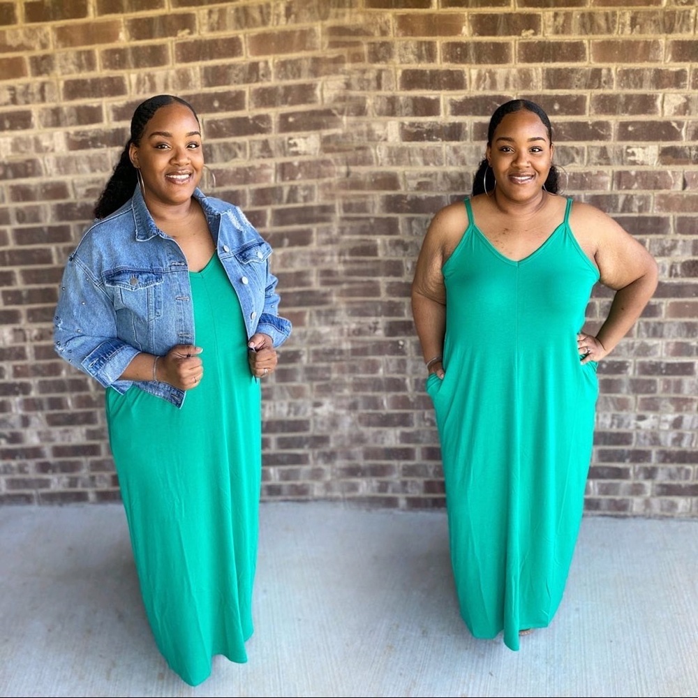 Kelly Green Basic Maxi Dress